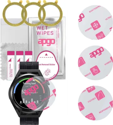 Produktbild von apgo 3 Stück Schutzglas, klar, kompatibel mit Huawei Watch GT Runner Smartwatch, Hybrid 8H, Ersatz für Hartglas, Displayschutzglas, Bildschirmschutz, Displayschutz, kratzfest