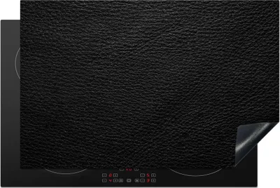 Produktbild von KitchenYeah© Herdabdeckplatte Leder - Lederoptik - Schwarz - Grau - Druck , 81x52cm, Küche Deko, Glaskeramikkochfeld Herdabdeckung, Abdeckplatte fùr Kochfeld