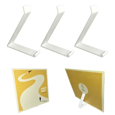 Productafbeelding van LP Standaard - 3 Stuks - Wit - Platenhouder - Vinyl rek - LP Display