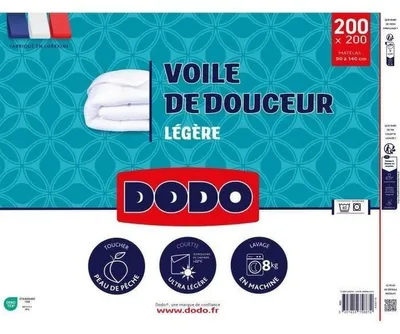 Immagine prodotto di DODO Voile de Douceur Ultra-Lite Sommer-Denver, 200 x 200 cm, 100 g/m², bianco – tessuto leggero e traspirante, imbottitura in poliestere e rivestimento in microfibra