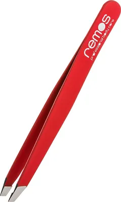 Immagine prodotto di REMOS pinzetta professionale con punta extra fine per la rimozione delle sopracciglia - rosso