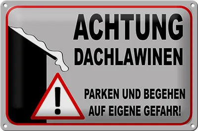 Produktbild von Blechschild Hinweis 30x20cm Achtung Dachlawinen Gefahr