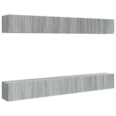 Produktbild von vidaXL 8-tlg. TV-Schrank-Set Grau Sonoma 60x30x30 cm Holzwerkstoff