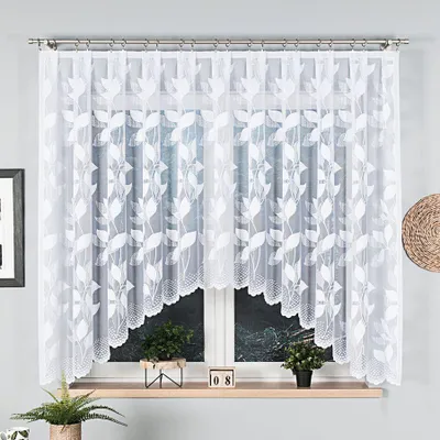 Obrázek produktu pro Dekorační oblouková krátká záclona na žabky MARTYNA bílá 320x160 cm MyBestHome