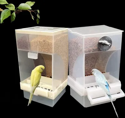 Produktbild von Automatischer Futterspender für Vögel, 2PCS Futterspender Vögel Futterautomat Vogelkäfig Automatischer Futterspender Vogel für Wellensittiche Kanarienvögel Lebensmittelbehälter