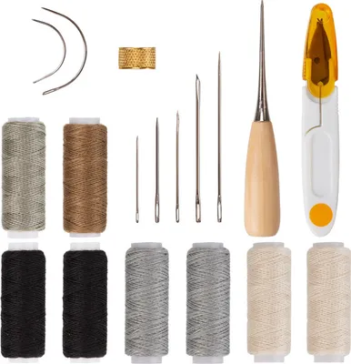 Produktbild von 18 Stück Leder Werkzeug Polsternadel Nähen Bohren Handwerk Nähnadeln Groover