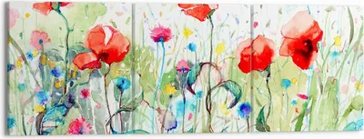 Produktbild von Bild auf Leinwand - Leinwandbild - Blumen Wiese Blatt Natur - 150x50cm - Wand Bild - Wanddeko - Leinwanddruck - Bilder - Kunstdruck - Wanddekoration - Leinwand bilder - Wandkunst - CA150x50-3076