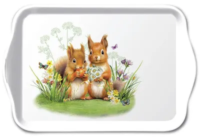 Produktbild von A Serviertablett aus Melamin Eichhörnchen Tray melamine 13x21 cm Little squirrels