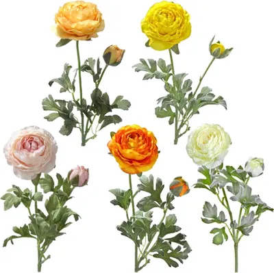 Produktbild von Ranunkeln Kunstblumen Blüten & Knospen Kunstblumen 1 Stk ca 40 cm - 5 Farben, 5_Farbe:Rosa