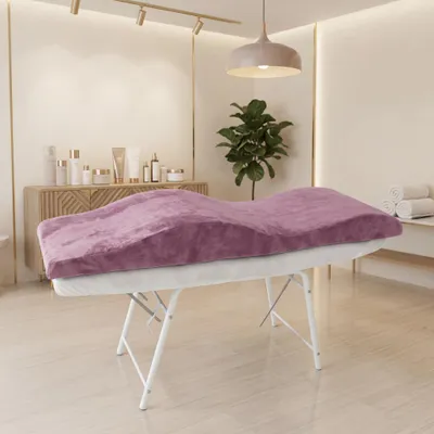 Produktbild von Wellenmatratze 190x70 cm mit Memory-Schaum & Veloursbezug – Anatomische Matratze für Kosmetikliege, Wimpernverlängerung & PMU, rosa