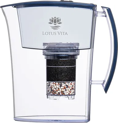 Produktbild von Lotus Vita Wasserfilter Kanne Lotus 1,6L - Blau - Natura Plus