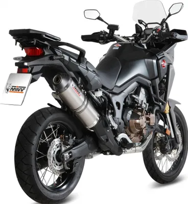 Obrázek produktu pro Výfukový systém Mivv SLIP-ON z titanu s karbonovou koncovkou Oval Sport pro motocykl Honda CRF Africa Twin 1000 cm³, rok výroby 2016