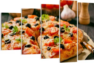 Produktbild von Bild auf Leinwand - Leinwandbild - Pizza Käse Tomaten - 150x100cm - Wand Bild - Wanddeko - Leinwanddruck - Bilder - Kunstdruck - Wanddekoration - Leinwand bilder - Wandkunst - EG150x100-3907