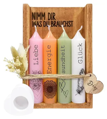 Immagine prodotto di Set di candele decorative con scatola di legno per la conservazione