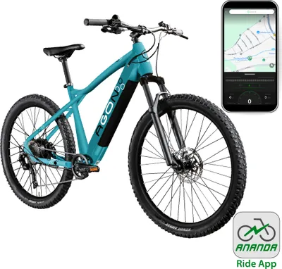 Produktbild von Agon Alpha E Bike Mountainbike Herren oder Damen 170 - 190 cm Pedelec 27,5 Zoll türkisblau