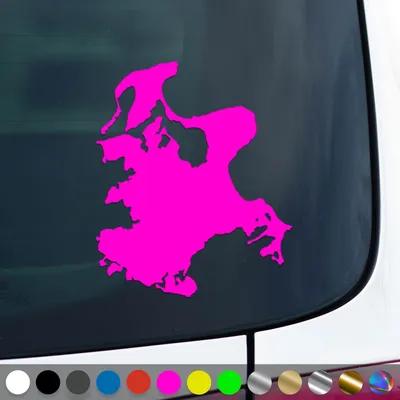 Produktbild von PantherPixel Insel Rügen Aufkleber Umriss Kontur Ostsee Sticker Auto Geschenkidee Farbe Neon-Pink