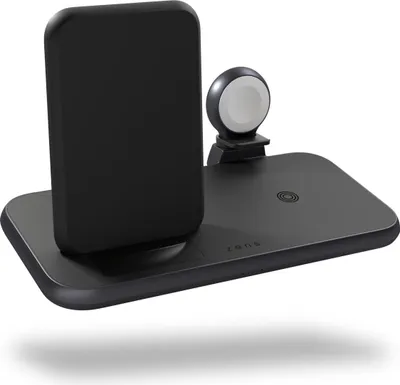 Produktbild von Zens Aluminium Series 4 in 1 - Kabelloses Ladegerät + AC-Netzteil - 45 Watt - Apple Fast Charge, FC (USB) - auf Kabel: USB-C - Schwarz