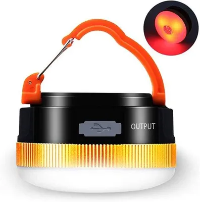 Zdjęcie produktu dla Przenośna latarnia kempingowa LED z ładowaniem przez USB, 4 tryby pracy, podstawka magnetyczna, akumulator 1300 mAh, do użytku na świeżym powietrzu, podczas wędrówek, na kempingu i w sytuacjach awaryjnych
