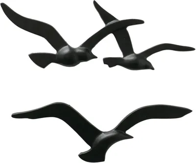 Produktbild von 2. Nástìnný objekt Birdy Black Made of Aluminium Metal Racek Hambepton Decoration (2 motivy)
