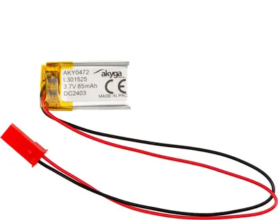 Produktbild von Li-Po Akku LP301525 Akyga AKY0472 3.7V / 85mAh PCM JST 2-Pin Stecker 150mm