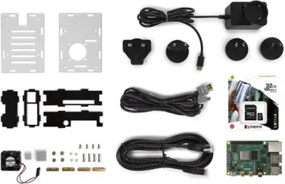 Produktbild von Whadda Raspberry Pi 4 Starterkit (4 GB) mit Kühlgehäuse, komplettes Set für Raspberry Pi 4 Projekte