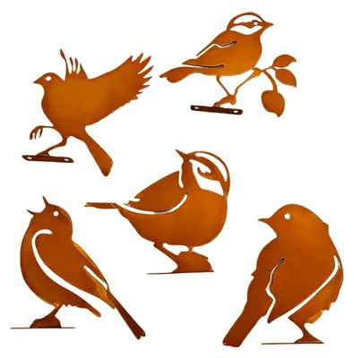 Image de Ensemble de 5 silhouettes en métal pour la décoration de jardin