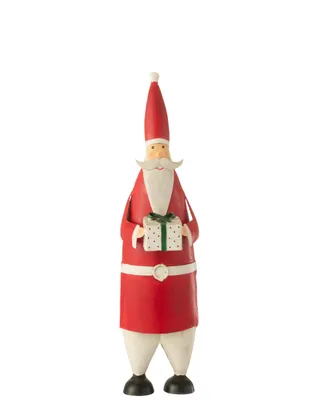 Produktbild von J-Line Weihnachtsmann Geschenk Eisen Weiß/Rot Small