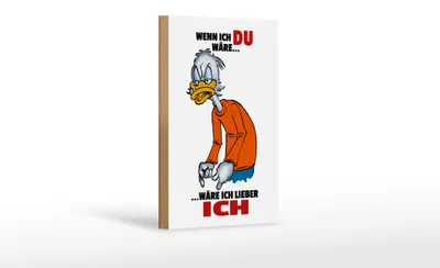 Produktbild von Holzschild Spruch 12x18cm wenn ich Du wäre wäre ich lieber ich