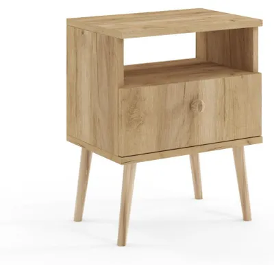 Produktbild von NILSA Nachttisch mit Schublade – Eiche Gold/Braun