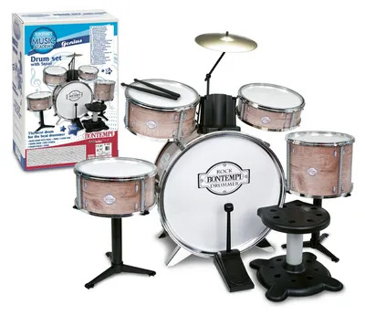 Produktbild von Bontempi | BeatFusion Pro: -Akku mit leistungsstarkem Bassdrum-Set und Schlagzeug, Braun, 700x400x800 mm