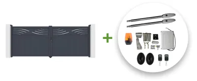Produktbild von Flügeltor elektrisch 4m HALTI H.160cm + Drehtorantrieb TANKER B250