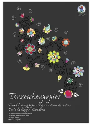 Produktbild von URSUS Tonzeichenpapier 130g/m² schwarz DIN A3 10 Blatt