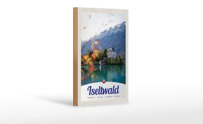 Produktbild von Holzschild Reise 12x18 cm Iseltwald Schweiz Europa See Natur