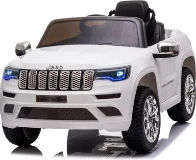 Produktbild von Kinder Elektroauto Jeep Grand Cherokee weiß, 2 Motoren+LED+Audio