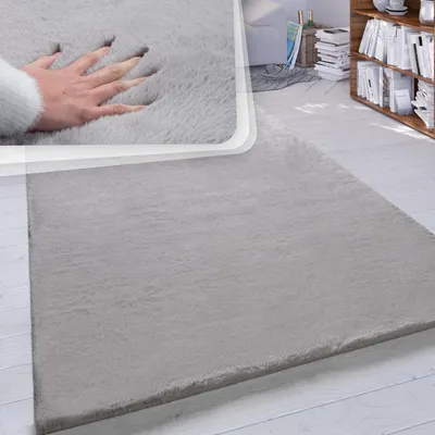 Produktbild von Hochflor Teppich Wohnzimmer Kunstfell Super Soft Einfarbig Grösse 80x150 cm