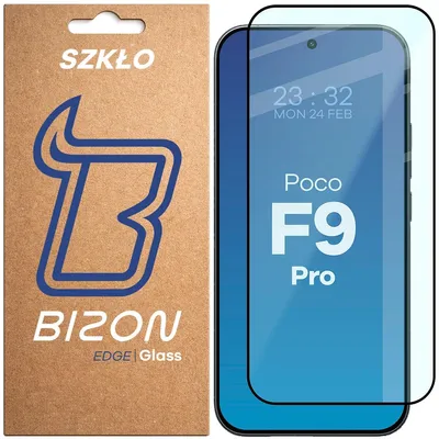 Produktbild von Gehärtetes Glas für Xiaomi POCO F9 Pro, Bizon Glass Edge, Schwarzer Rahmen