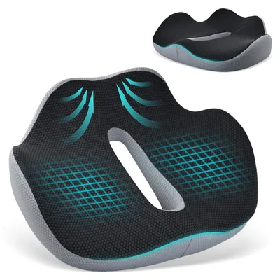Immagine prodotto di Cuscino ergonomico per sedia da ufficio, modello XXL, con imbottitura in memory foam ortopedico