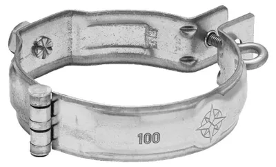 Produktbild von ZAMBELLI Rohrschelle mit Gewindemuffe verzinkt DN 100 /M10 Silber Fallrohrschelle, Rohrhalterung hoher Korrosionsschutz, einfache Montage