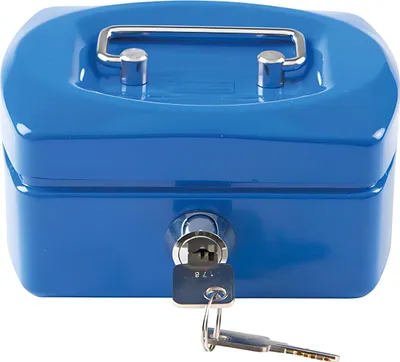 Produktbild von Idena Geldkassette Mini 125x95x60mm, blau - Metall, 6 Fächer