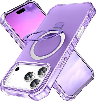 Produktbild von iPhone 17 Pro Max Hülle - Coverup ShockProof TPU Back Cover mit MagSafe Compatible Ring Kickstand - Violett