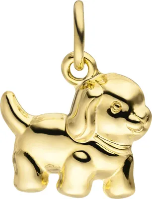 Anhänger-für-Kinder-Hund-Welpe-aus-333-Gelbgold