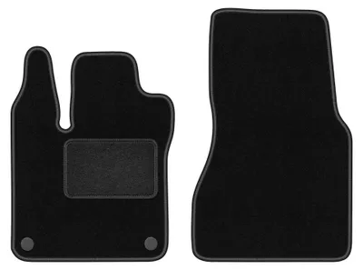 Produktbild von Velours-Fußmatten vorne für Smart Fortwo III 2014-2020 (Schrägheck) – 2-tlg, Schwarz, passgenau – Wielganizator LUX