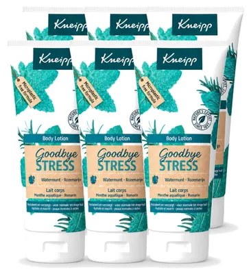 Produktbild von 6 x Kneipp Goodbye Stress Bodylotion – Wasserminze & Rosmarin – 200 ml - Vorteilspackung - 6 Stücke