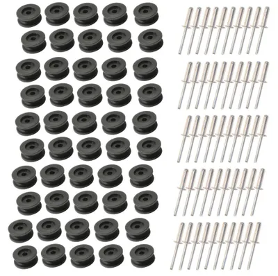 Produktbild von 50 Stück - Rundknopf für 6 - 8 mm Expanderseil + 50 Alunieten