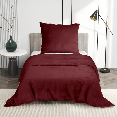 Produktbild von Luxus Flanell Bettwäsche Plüsch Warm Kuschelig Teddy Reißverschluss  135x200 155x220 200x200 200x220, Größe:155 x 220 cm, Farbe:Weinrot