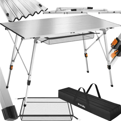 Produktbild von tectake® Aluminium Campingtisch Bastian faltbar 120 x 70,5 x 58 – 79 cm
