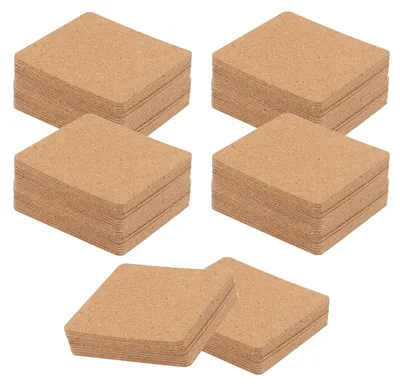 100 Korkuntersetzer selbstklebend 9,5x9,5 cm 2 mm