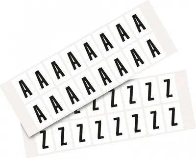 Produktbild von Dreifke® Aufkleber I Kombipackung Buchstabe A-Z, weiß/schwarz, Folie, SH 25mm...