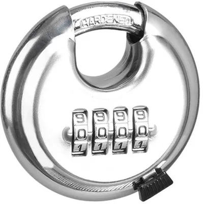 Image de Cadenas pour câbles d'acier - 4 chiffres - Résistant aux intempéries - Acier - Pour extérieur - Cadenas combinés - Idéal pour vélos et garages