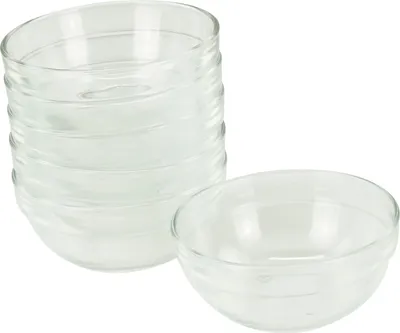Produktbild von Glasschüssel Ø 9 cm 6 Stück im Set Beilagenschüssel Dessertschale Stapelschale